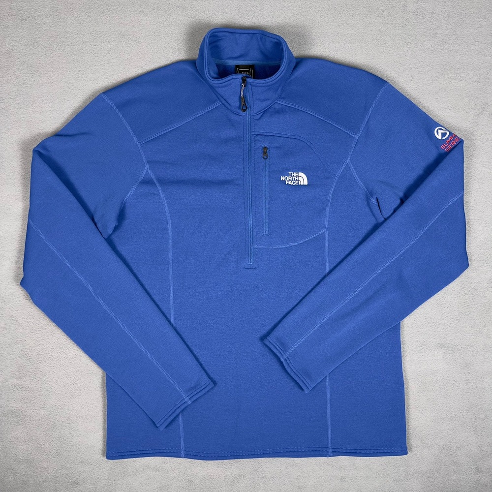 The North Face Summit Series Mens Blue 1/4 Zip Fleece Pullover M